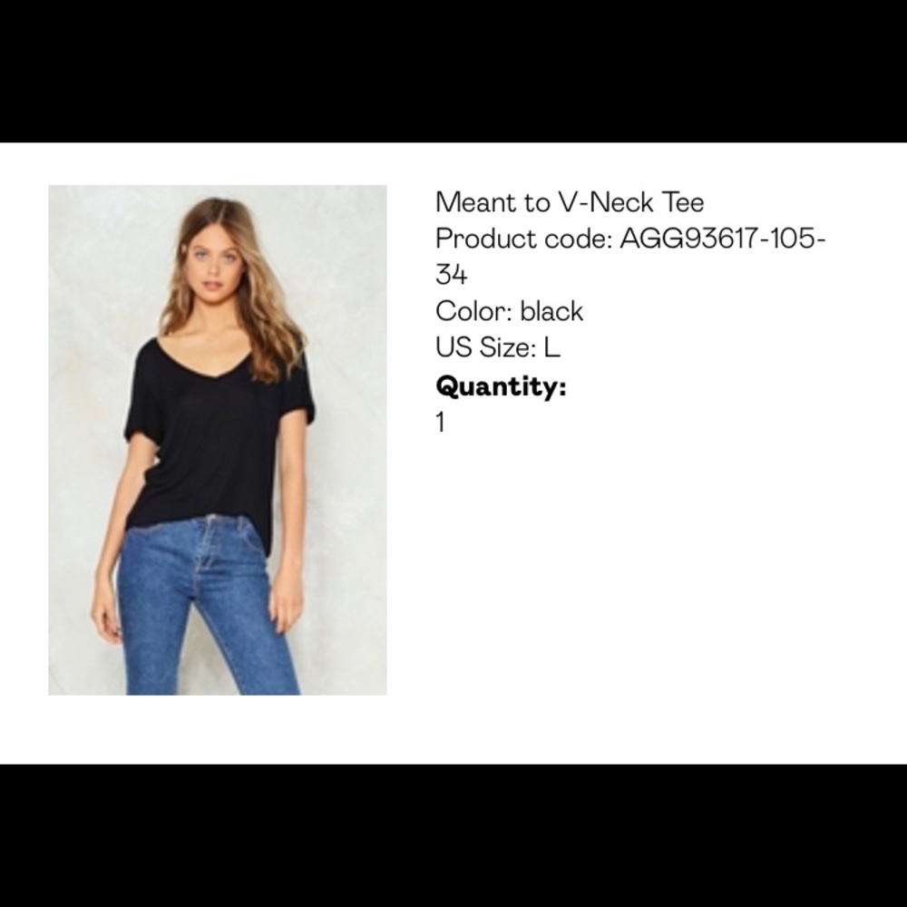 Nasty Gal Black Vneck